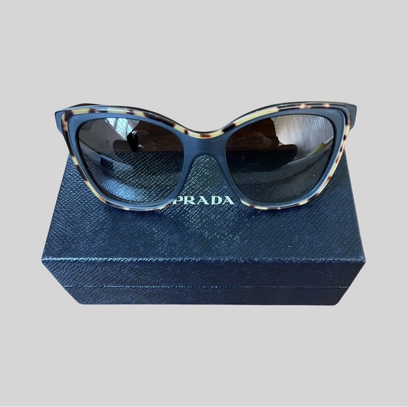 NWT PRADA WOMENS SUNGLASSES BLACK/HAVANA TORTOISE - SPR20P - Picture 2 of 6